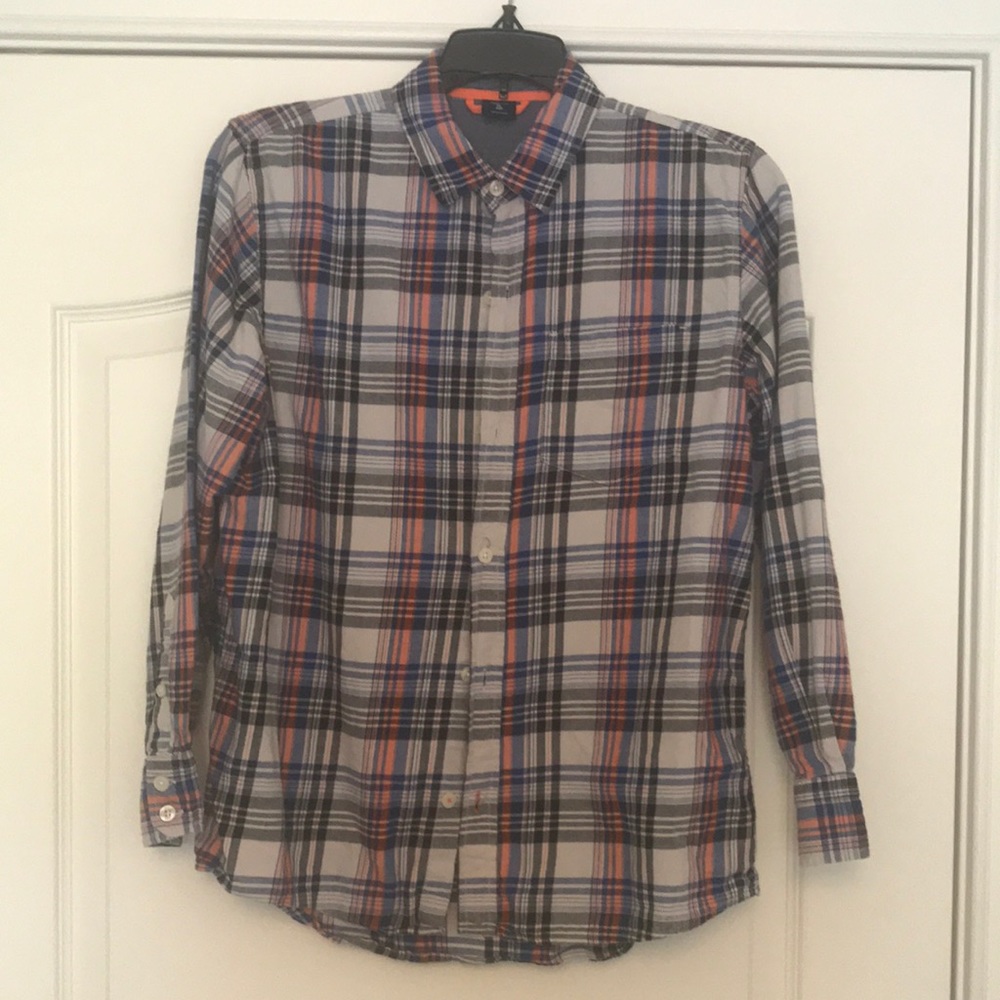 Gap kids 100% cotton plaid button down